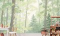 Fototapeta dla dzieci PASTELOWY LAS DRZEWA NATURA