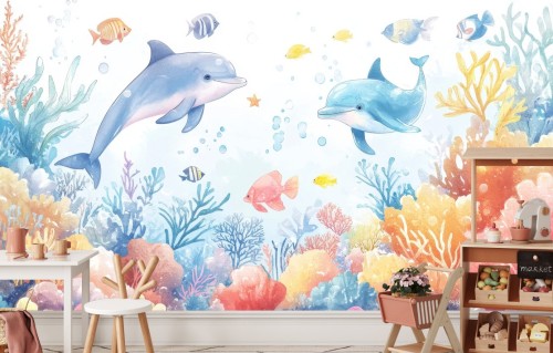 Fototapeta DO POKOJU DZIECKA PODWODNY ŚWIAT W PASTELACH 