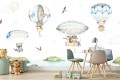 Fototapeta dla dzieci Latające zwierzątka balony miś odkrywca