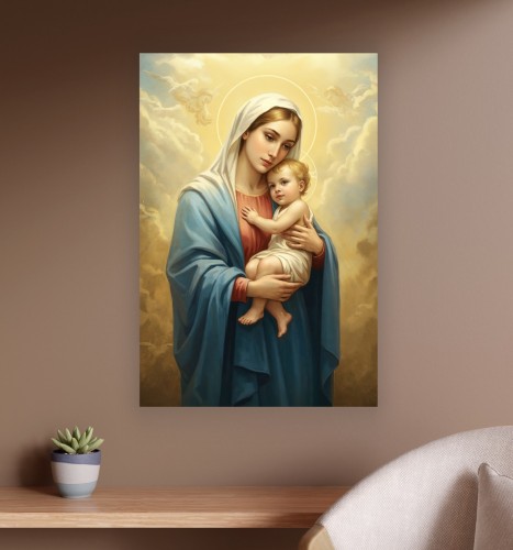 OBRAZ religijny Jezus i Maryja religijny na płótnie CANVAS prezent 