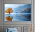 Obraz do salonu sypialni KRAJOBRAZ SAMOTNE DRZEWO NA JEZIORZE