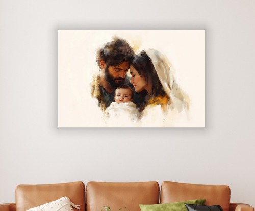 RELIGIJNY OBRAZ na płótnie do salonu ŚWIĘTA RODZINA canvas