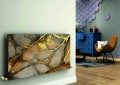 NOWOCZESNA MAGNETYCZNA Gold marble Osłona na kaloryfer NA WYMIAR