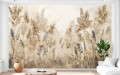 Fototapeta do salonu PIÓROPUSZE NA WIETRZE BOHO TRAWY premium na wymiar 
