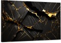 OBRAZ NA PŁÓTNIE CZARNO-ZŁOTY MARMUR ABSTRAKCJA NA ŚCIANĘ DO SALONU