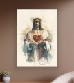 OBRAZ na płótnie Katolicki Serce Jezusa portret religijny Canvas