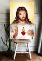 OBRAZ Religijny Najświętsze Serce Pana Jezusa IKONA CANVAS NA PŁÓTNIE