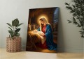 OBRAZ na płótnie Boże Narodzenie Maryja i Dzieciątko Jezus w żłobie