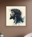 OBRAZ CANVAS RELIGIJNY portret Jezus Chrystus w koronie cierniowej