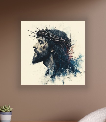 OBRAZ CANVAS RELIGIJNY portret Jezus Chrystus w koronie cierniowej