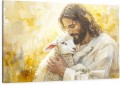 OBRAZ religijny na płótnie MIŁOSIERNY JEZUS CHRYSTUS Z OWIECZKĄ