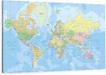  DUŻY OBRAZ polityczna mapa świata NA ŚCINAĘ DO BIURA SALONU