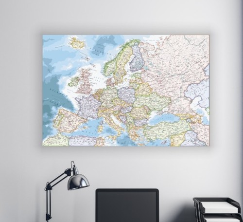  DUŻY OBRAZ Polityczna Mapa Europy canvas ścienny DO BIURA SALONU 