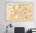  MAPA NA PŁÓTNIE OBRAZ Mapa Europy Retro DO SALONU BIURA NA ŚCIANĘ