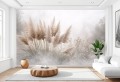  Fototapeta PREMIUM do salonu sypialni Mglista Trawa PAMPASOWA boho styl