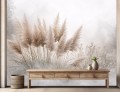  Fototapeta PREMIUM do salonu sypialni Mglista Trawa PAMPASOWA boho styl