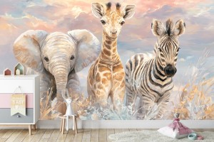 Fototapeta dla dziecka ZWIERZĘTA PRZYJACIELE Z SAFARI ZWIERZAKI