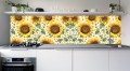PANELE PCV SAMOPRZYLEPNE NA SCIANĘ Słoneczniki kuchenny panel kwiatowy