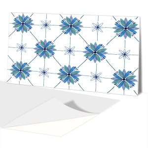 PANELE PCV SAMOPRZYLEPNE NA SCIANĘ Wzór Kwiatowe Ornamenty Blue