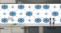 PANELE PCV SAMOPRZYLEPNE NA SCIANĘ Wzór Kwiatowe Ornamenty Blue
