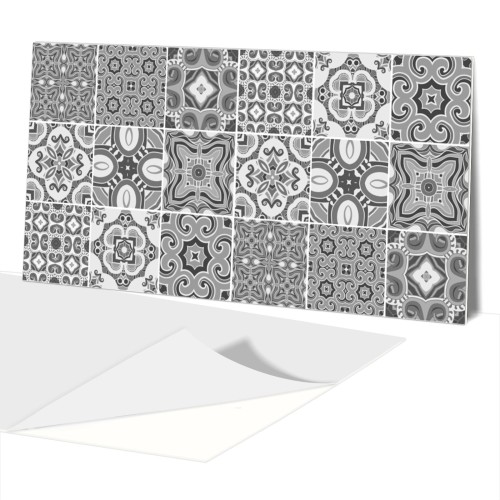 PANELE PCV SAMOPRZYLEPNE NA SCIANĘ Marokański szary Patchwork 