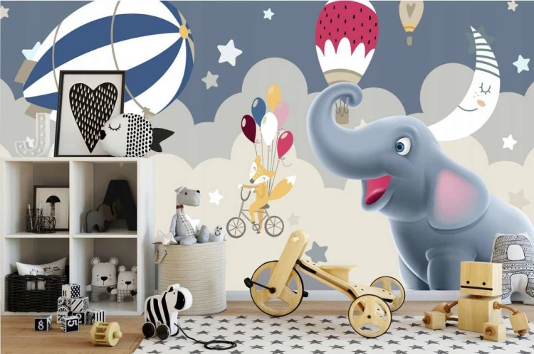 Fototapeta dla dzieci balony słoń lisek-fsd127.jpg