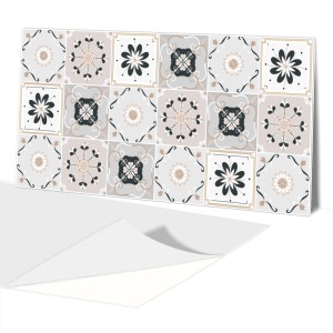 Samoprzylepny panel panele PCV na ścianę Arabski Wzór kafelki w beżu
