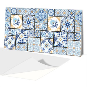 NOWOCZENY PANEL PCV SAMOPRZYLEPNY Arabski Patchwork Blue