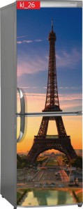 Naklejka, Okleina Laminowana na Lodówkę Wieża Eiffla Zachód