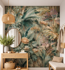 Tapeta kolorowe kwiaty VENA na ścianę FOTOTAPETA PREMIUM tropikalne rośliny