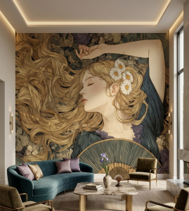 Tapeta z kobietą w stylu secesyjnym SOGNO nowoczesna fototapeta premium