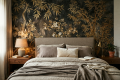 Tapeta złote liscie las AURUM fototapeta do salonu sypialni na ścianę