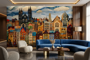 FOTOTAPETA na ścianę tapeta miasto  w mozaice artystyczne URBIS