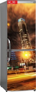 Naklejka, Okleina Laminowana na Lodówkę Miasto Światła