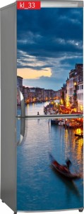 Naklejka, Okleina Laminowana na Lodówkę Wenecja Kanał Gondole