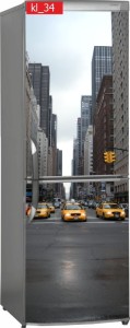 Naklejka, Okleina Laminowana na Lodówkę Taksówki NY Manhattan