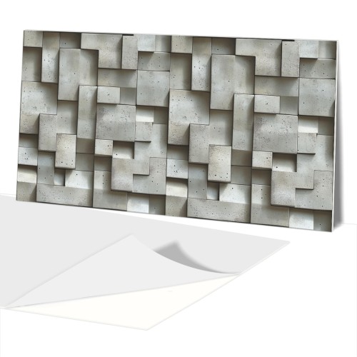 PANEL PCV na ścianę do salonu sypiali BETONOWE BLOKI 3D 