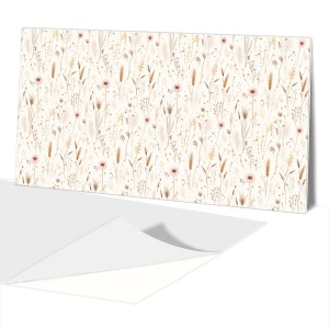 PANEL PCV na ścianę SAMOPRZYLEPNY delikatne trawy kwiaty BOHO