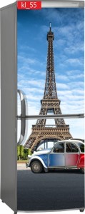 Naklejka, Okleina Laminowana na Lodówkę Wieża Eiffla Auto