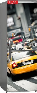 Naklejka, Okleina Laminowana na Lodówkę Miasto Taksówka NY