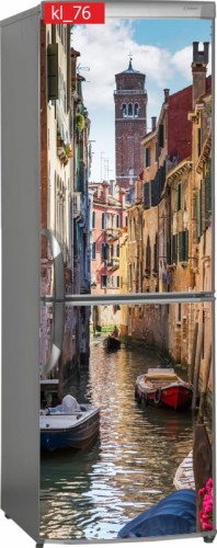 Naklejka, Okleina Laminowana na Lodówkę Wenecja Kanał Łódki 