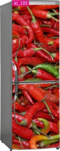 Naklejka, Okleina Laminowana na Lodówkę Papryczki Chilli