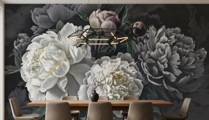 Ekskluzywna Fototapeta w Białe Piwonie  LUMIA 