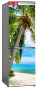 Naklejka, Okleina Laminowana na Lodówkę Palmy Tropiki Plaża