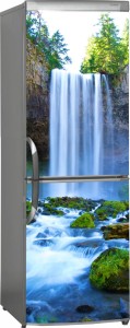Naklejka, Okleina Laminowana na Lodówkę Wodospad Las Natura