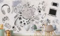 FOTOTAPETA młodzieżowa street art game pad games mur cegła
