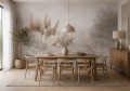 Fototapeta PREMIUM do salonu sypialni Mglista Trawa PAMPASOWA boho styl