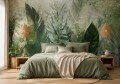 Fototapeta Do Salonu Zielone Liście Tropikalne Abstrakcja akwarela