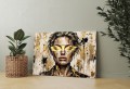 DUŻY Obraz Nowoczesny Portret Kobiety - Złoto i Graffiti - Styl Loft