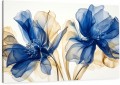 Obraz nowoczesny kwiaty  Blue & Gold dekoracja do sypialni salonu